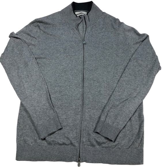 Mango cotton/cashmere lite gray zippered cardigan Medium - Picture 2 of 7